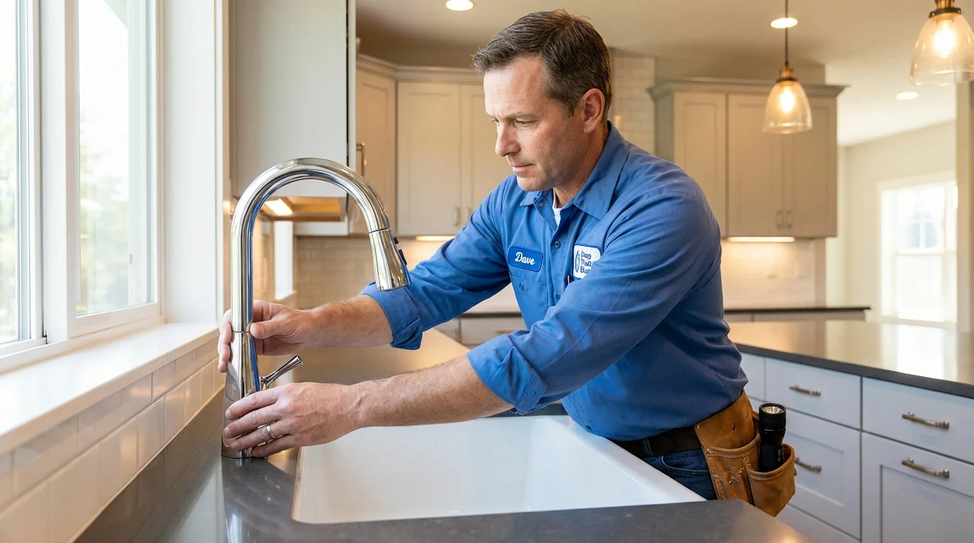 Kitchen faucet installation by Johns Plumbing LLC in Gilford